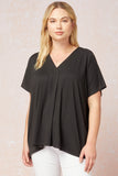 entro usa Short Sleeve Placket Top