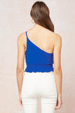 One Shoulder Crop Top, Royal