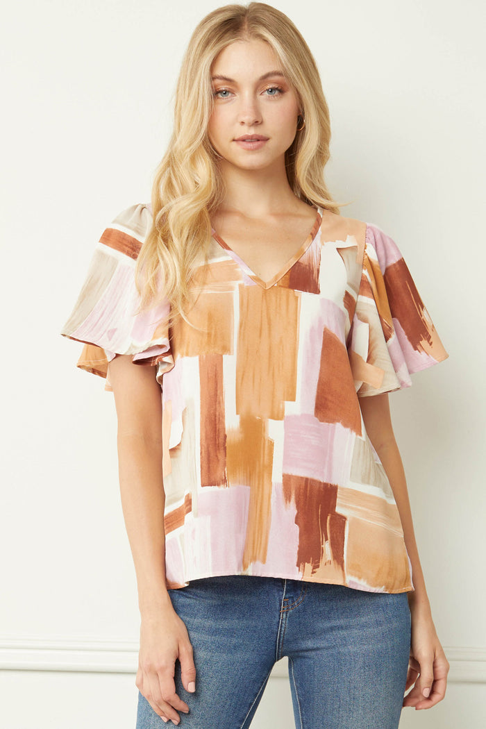entro USA Flutter sleeve blouse