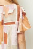 Flutter Sleeve  V-Neck Blouse
