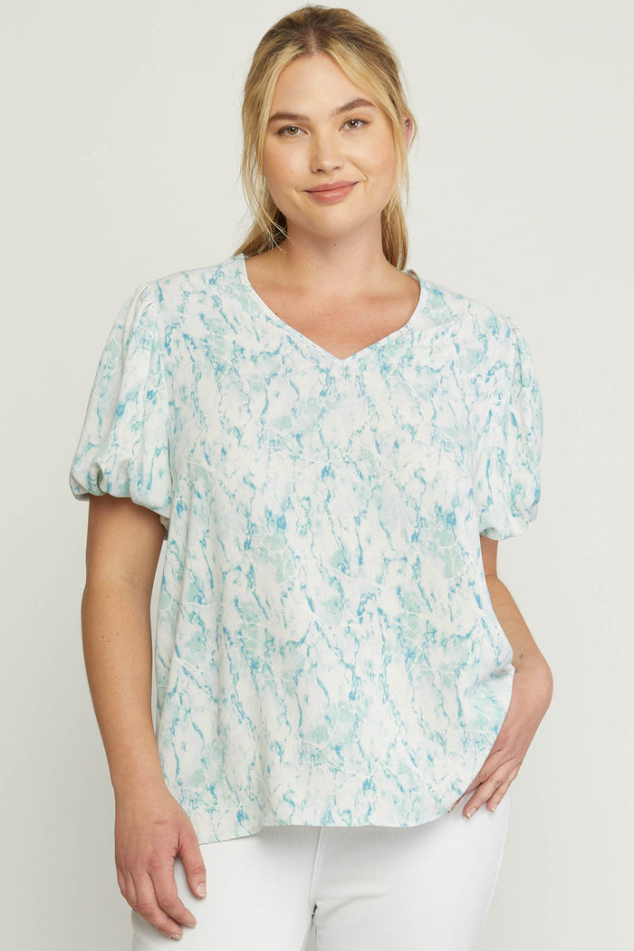 entro USA Puff sleeve V-neck blouse