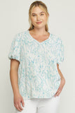 entro USA Puff sleeve V-neck blouse