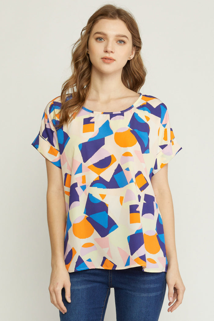 entro USA Abstract printed top