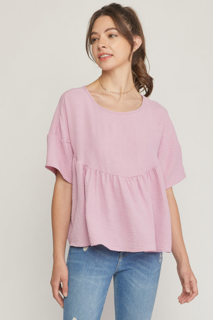 Entro USA Babydoll Round Neck Tunic top