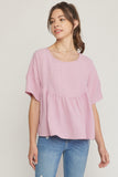 Entro USA Babydoll Round Neck Tunic top