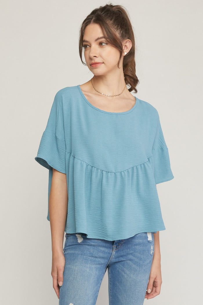 Entro USA Babydoll Round Neck Tunic top