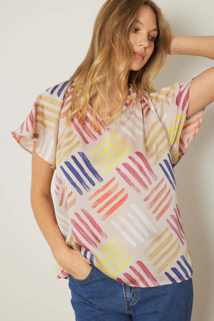 entro USA Flutter sleeve blouse