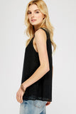 Floral Embroidered Lace Top, Black
