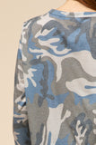 Camo Keyhole Top, Blue