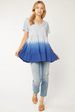 entro usa ombre tiered V-neck top