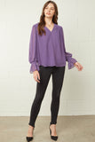 entro tEXTURED v-NECK TOP