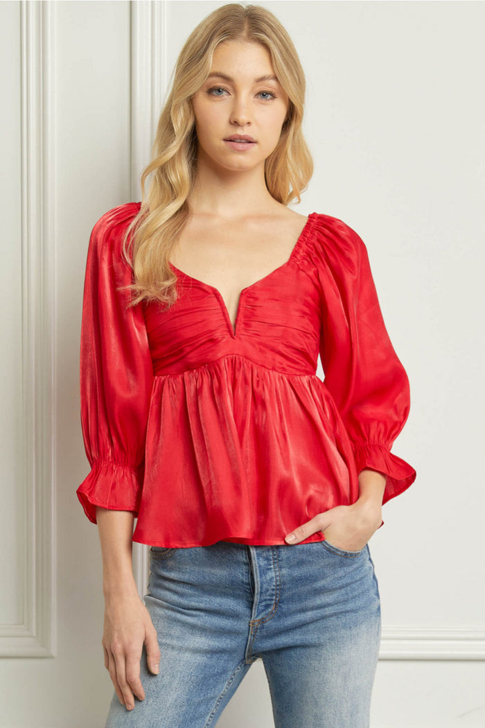 ENTRO USA Iridescent Babydoll Top