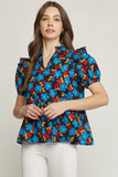 entro USA Floral & Ruffle Top