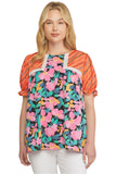 entro USA Mixed Print & Lace Blouse