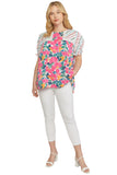 entro USA Mixed Print & Lace Blouse