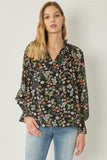 entro USA Floral & ruffle blouse