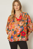 entro USA Bold Floral Print Top