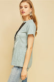 Lace Up Graphic Tee, Blue