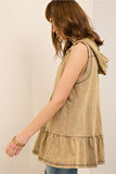 Washed Hooded Top, Olive