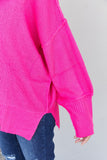 Hot Pink Reverse Seam Sweater