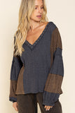 Pol Stud Detail Balloon Sleeve Top
