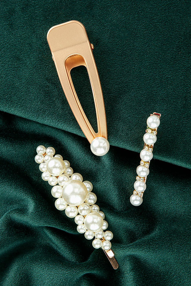 Three Piece Pearl Hairpin Combination Set umgee