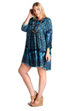 India Print Dress, Blue