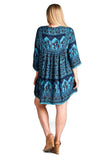 India Print Dress, Blue