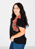 Flutter Sleeve Embroidered Top