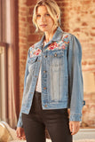 Floral Embroidered Denim Jacket