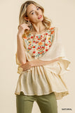 Floral Embroidered Babydoll Top