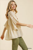Floral Embroidered Babydoll Top
