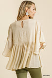 Floral Embroidered Babydoll Top