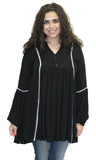 Bohemian Peasant Dress, Black
