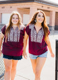 layerz aztec embroidered top