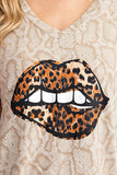 Snake & Leopard Lips Top