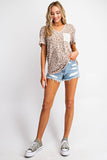 Cheetah Pocket Top, Sand