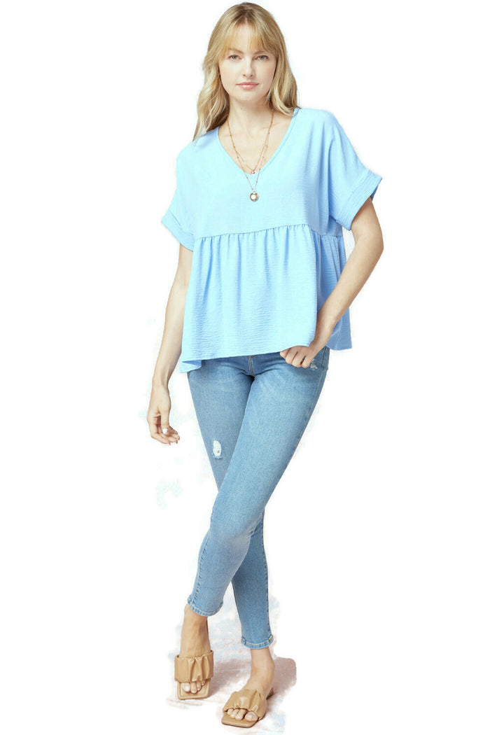 entro usa Textured Babydoll Top