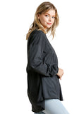 Puff Sleeve Babydoll Top, Grey