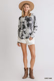 Tie Dye Ribbed Top,  Grey