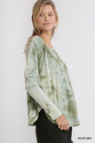 Tie Dye Ribbed Top, Olive