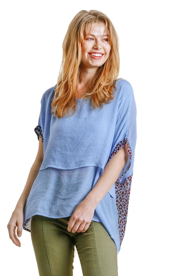 umgee usa Layered animal print Top