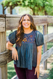 layerz short sleeve embroiderd top oh my stars