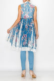 Sueded & Lace Vest, Floral