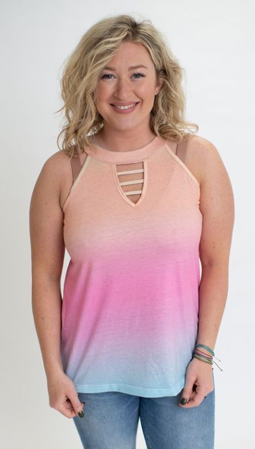 rainbow ombre' tank top