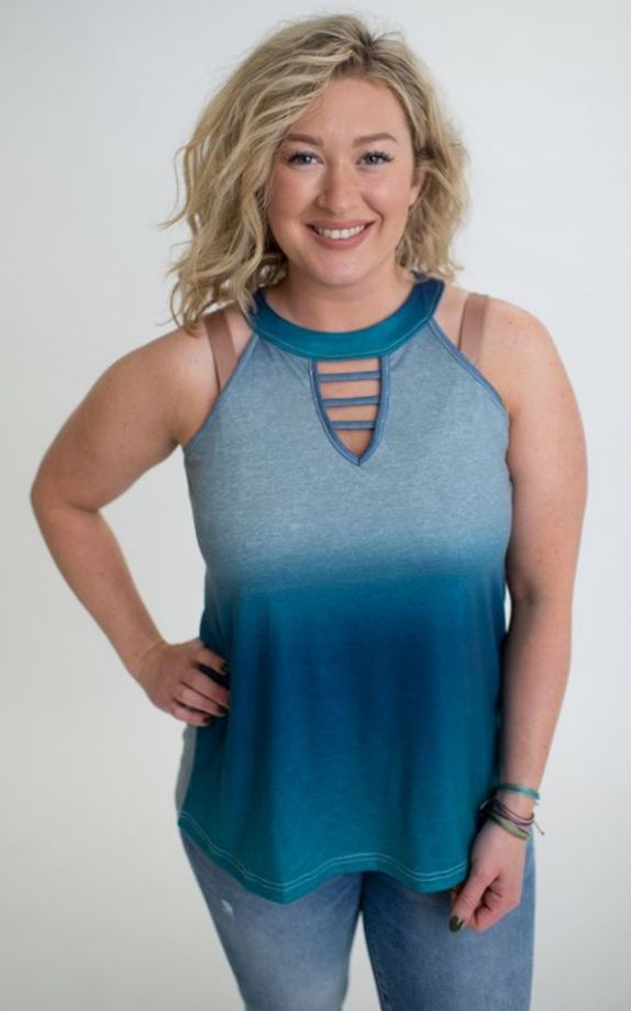 blue ombre' tank top