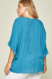 Ruffle Sleeve Top, Teal
