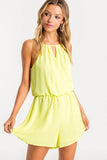 lush woven romper neon lime