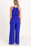 Halter Neck Jumpsuit, Indigo