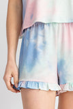 Cotton Candy Tie Dye Ruffle Shorts